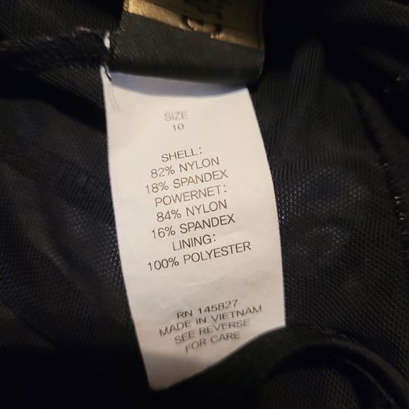 One piece swim bathing suit.   Size 10 blue black white floral - Picture 3 of 4